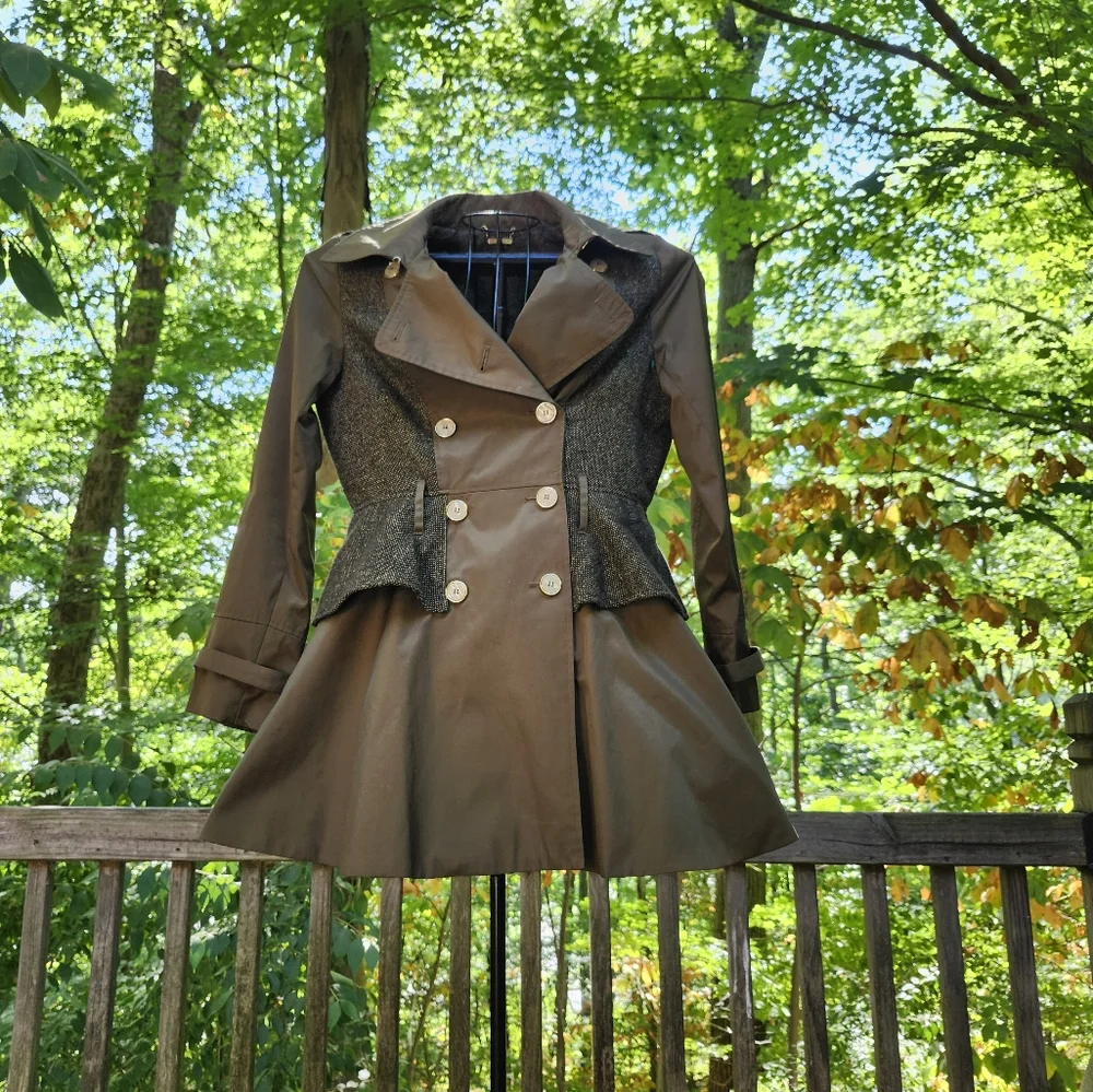 Steve Madden Army Green Trench style Coat - Picture 3 of 5